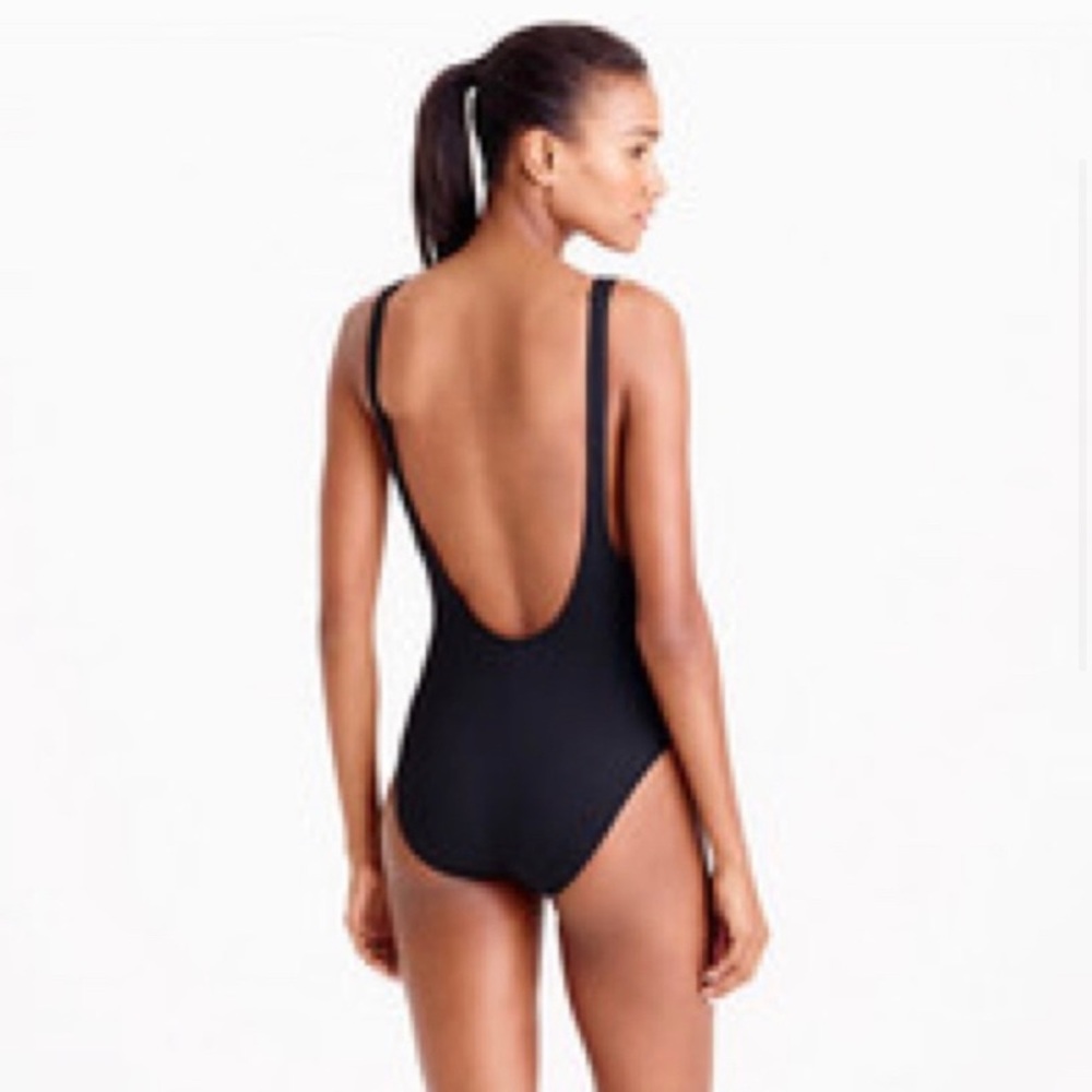 NWT J. Crew Plunging Scoopback One-Piece Swimsuit - Picture 2 of 5